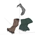 Fashionable Soft Fringed Scarves With Checkered Brown And Green Patterns