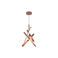 Modern Copper Chandelier with Crossed Bar Design and Warm Illumination for Interior Decoration