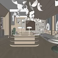modern library 3d model