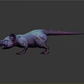 Glowing Pink Blue Rat Like Game Movie Character With Blue Eyes Purple Pink Body