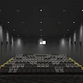 Modern Cinema Interior With Large Starry Sky Screen And Comfortable Seats 3d model