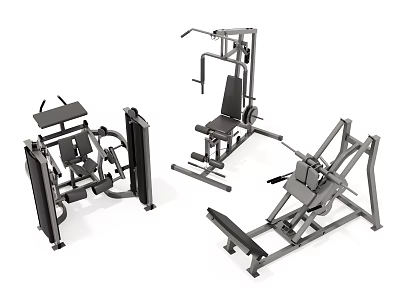 Fitness Equipment For Strength Training With Multiple Gym Machines And Different Types 3d model