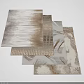 Textured Square Rugs With Neutral Tones And Abstract Patterns For Home Decor 3d model
