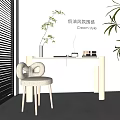 Cream Style Dressing Table With White Countertop Golden Legs And Cozy Heart Shaped Back Chair