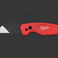 Milwaukee Red Black Utility Knife With Ergonomic Handle And Reflective Surface 3d model