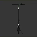 Modern Black Electric Scooter Design With Green Accents And Reflective Wheels