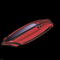 Red And Blue Futuristic Spaceship With Streamlined Design Model X28 3d model