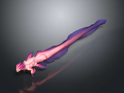 Pink Purple Fantasy Game Movie Character With Long Tail Shiny Scales And Elegant Pose 3d model