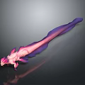 Pink Purple Fantasy Game Movie Character With Long Tail Shiny Scales And Elegant Pose
