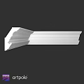 White Decorative Molding Component With Detailed Profile And Smooth Surface