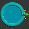 Commercial Blue Inflatable Pool Equipment With Yellow Seahorse Decoration For Kids Play Zones