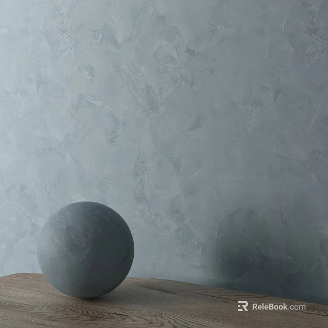 Gray Spherical Component Placed On Wooden Surface Against Textured Wall 3d model 