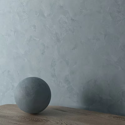 Gray Spherical Component Placed On Wooden Surface Against Textured Wall 3d model