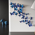 Butterfly wall decoration beautiful Chen butterfly wall decoration butterfly combination 3d model