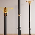 European-style metal pillar street lamp 3d model