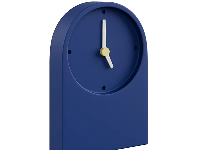 Blue Modern Minimalist Clock With Simple Round Dial And Yellow Hands For Home Decor 3d model