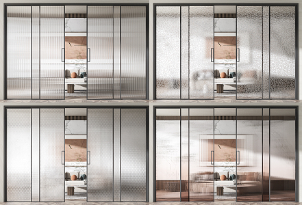 Modern sliding door glass translation sliding door 3d model