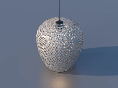 Modern Woven Pendant Light with Perforated Design and Warm Glow for Interior Decor 3d model