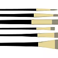 High Quality Art Supplies Paintbrushes With Black Handles And Gold Ferrules