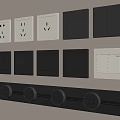 Modern Black and White Wall Mounted Switch Panels with Various Designs and Sockets