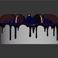 Delicious Chocolate Drizzle Cake Topped With Cookies Berries And Decorative Beads