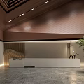 Modern Front Desk Sales Office Front Desk 3d model