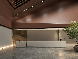 Modern Front Desk Sales Office Front Desk 3d model