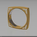 Elegant Gold Square Bracelet Featuring Sparkling Diamond Accents And Ornate Edge Details Luxury Fashion Accessory