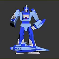 Blue And White Robot Game Movie Character Transformable Into Car Mode