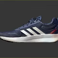Blue Sporty Comfortable Mesh Sneakers With White Stripes And White Sole