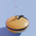 Advanced Yellow Spherical Smart Machine With Top Antennas And Front Lenses