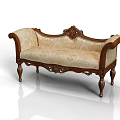 Luxurious Multi Person Sofa With Classic Carved Wooden Frame Patterned Fabric And Curved Armrests