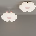 Adorable Cloud Shaped Ceiling Lights With Pink Accents And Butterfly Decor For Kids Room