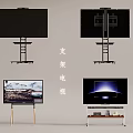 Modern TVs with Various Sturdy Adjustable Stands for Home Entertainment 3d model