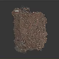 Construction Debris Pile With Small Excavator On Demolition Site