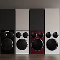 Modern Front Load Washing Machines In Black White Red And Side By Side Design