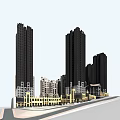 High Rise Residential Buildings Featuring Modern Black And White Exterior Design