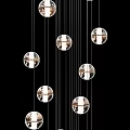 Contemporary Crystal Chandelier Designs With Spiral Bead Strands And Spherical Pendants