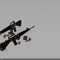 Modern Firearms Collection Featuring Rifles Bullets And Magazines On 3d model