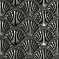 Teal Scallop Shaped Tile Wall Decor Pattern