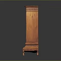 Classic Wooden Display Cabinet With Glass Door And Decorative Carved Legs