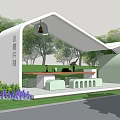 Modern Corridor Square Structure 3d model