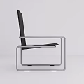 Modern Single Sofa With Sleek Metal Frame And Black Cushion Minimalist Design