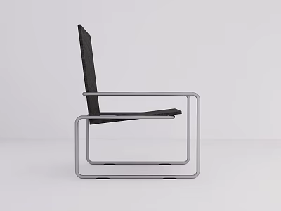 Modern Single Sofa With Sleek Metal Frame And Black Cushion Minimalist Design 3d model
