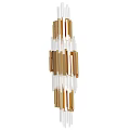 Elegant Modern Wall Lamps With Golden Frame And Transparent Glass Panels