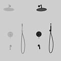 Modern Chrome Shower Faucet With Overhead Showerhead Handheld Sprayer And Control Panel