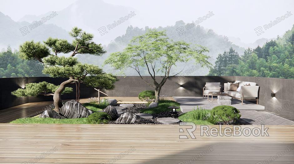 New Chinese Garden Roof Garden model