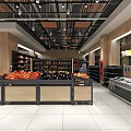 Well Stocked Supermarket General Merchandise Area With Shelves Shopping Carts And Products
