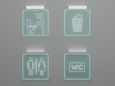 Guide system toilet sign toilet 3d model