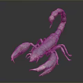 Realistic Blue Metallic Scorpion Sculpture With Detailed Claws And Curved Tail